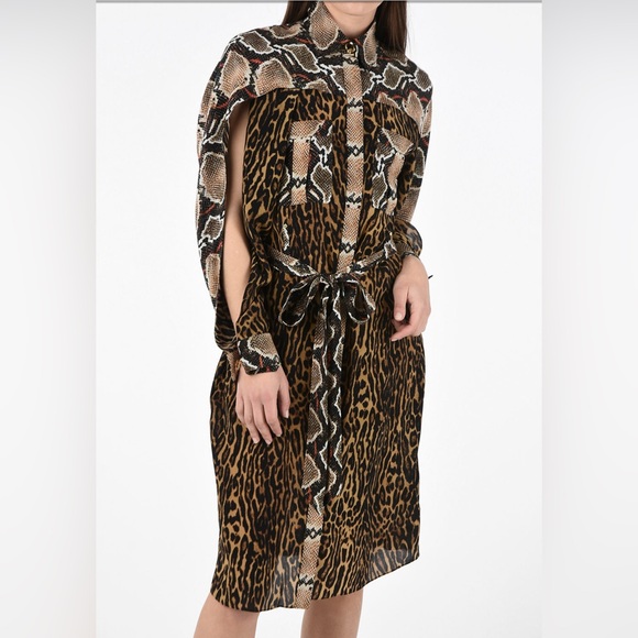 Burberry London Silk Animal Print Costanza Dress Size 6 NEW MSRP 2250.00 - Picture 2 of 16